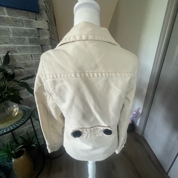 American Eagle Outfitters Cream Peacoat with Notched Lapel - Picture 4 of 6